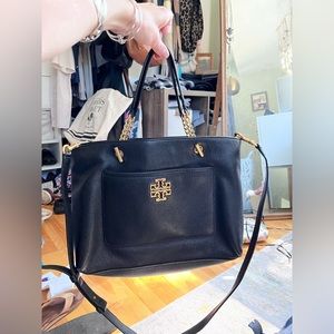 Tory Burch Britton black pebble leather bag